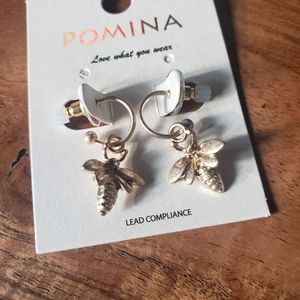 Bumble Bee Huggie Hoop Earrings